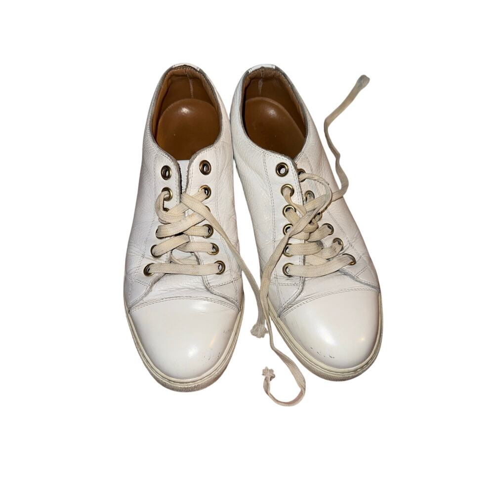 Marc Jacobs White Leather Low Top Lace-Up Sneakers Women’s Size